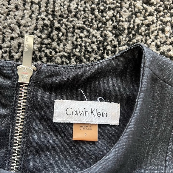 Calvin Klein Chambray Space Gray Sheath Dress - Picture 2 of 3